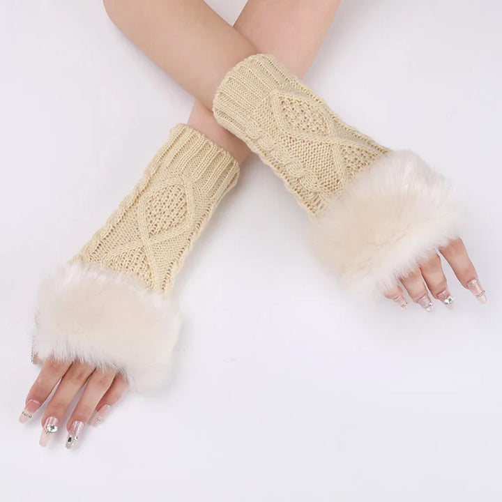 Faux Fur Cable Cuffs