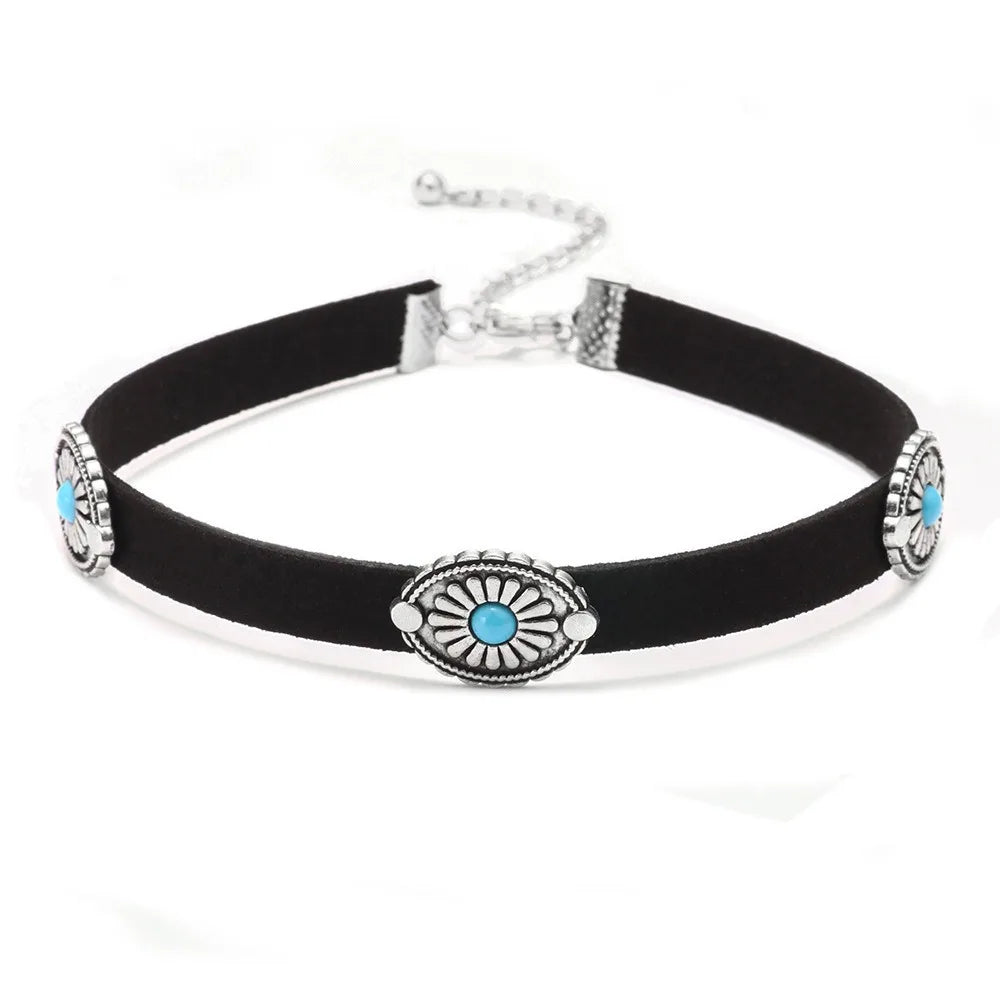 Desert Iris Suede Concho Choker