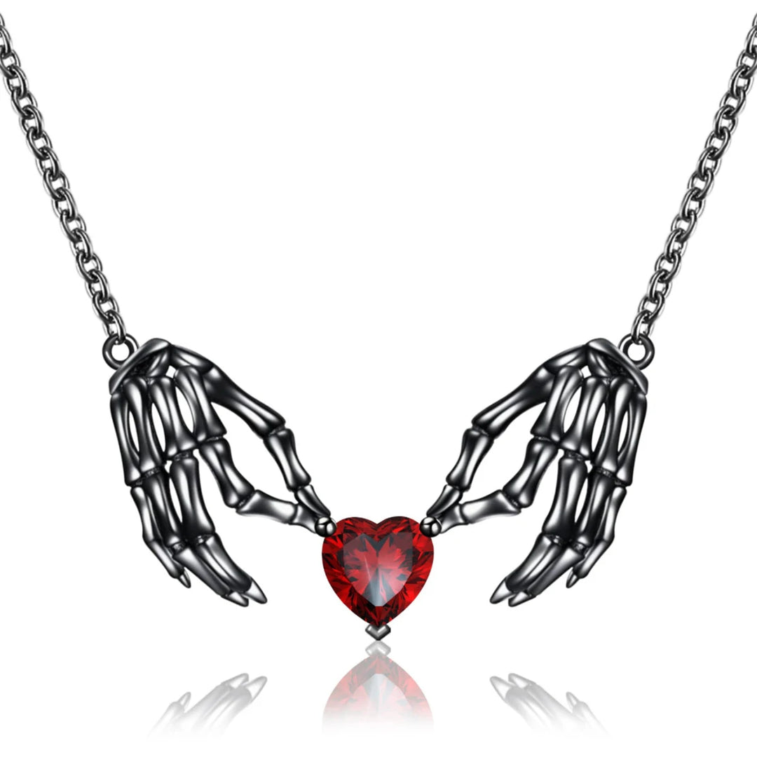 Skeleton Heart Pendant Necklace
