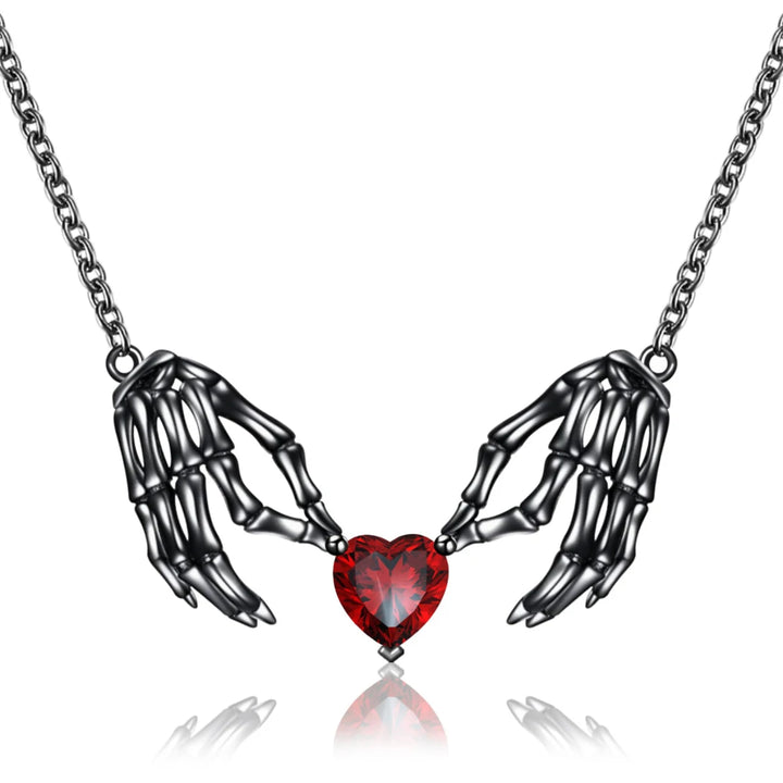 Skeleton Heart Pendant Necklace