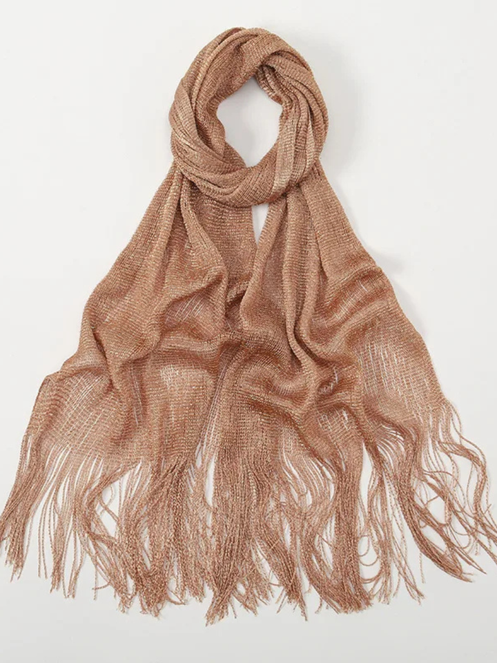 Twilight Metallic Fringe Shawl