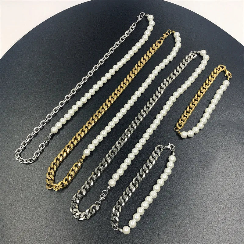 Eclipse Chain Pearl Necklace