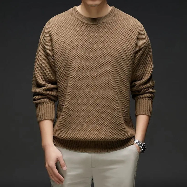Waffle Knit Crewneck Sweater