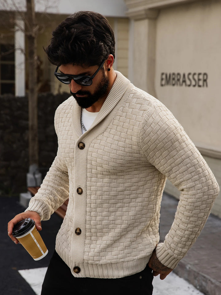 Henley Basketweave Cardigan