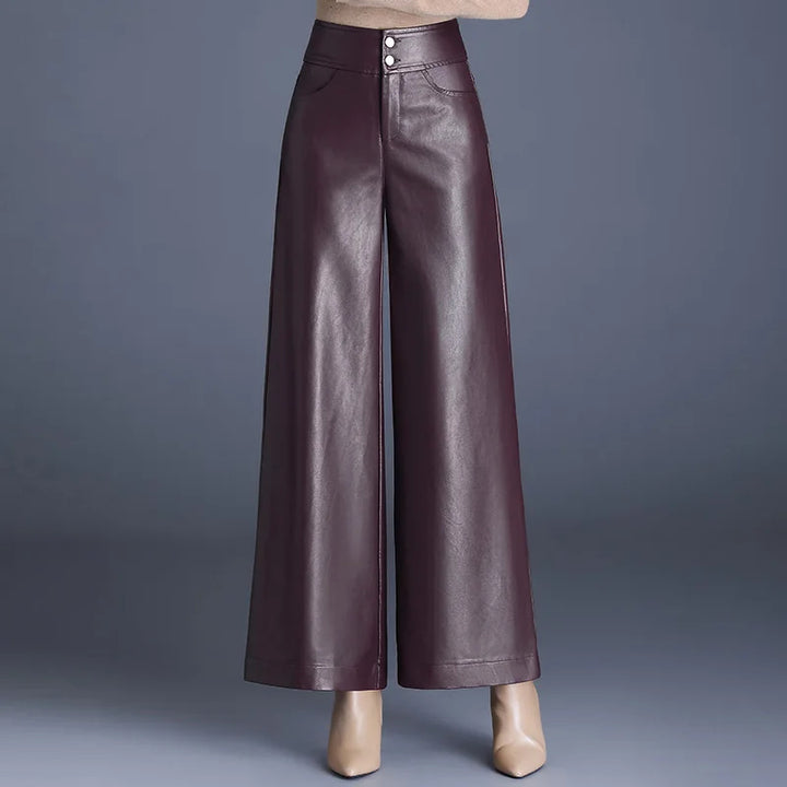 Empress Wide-Leg Leather Pants