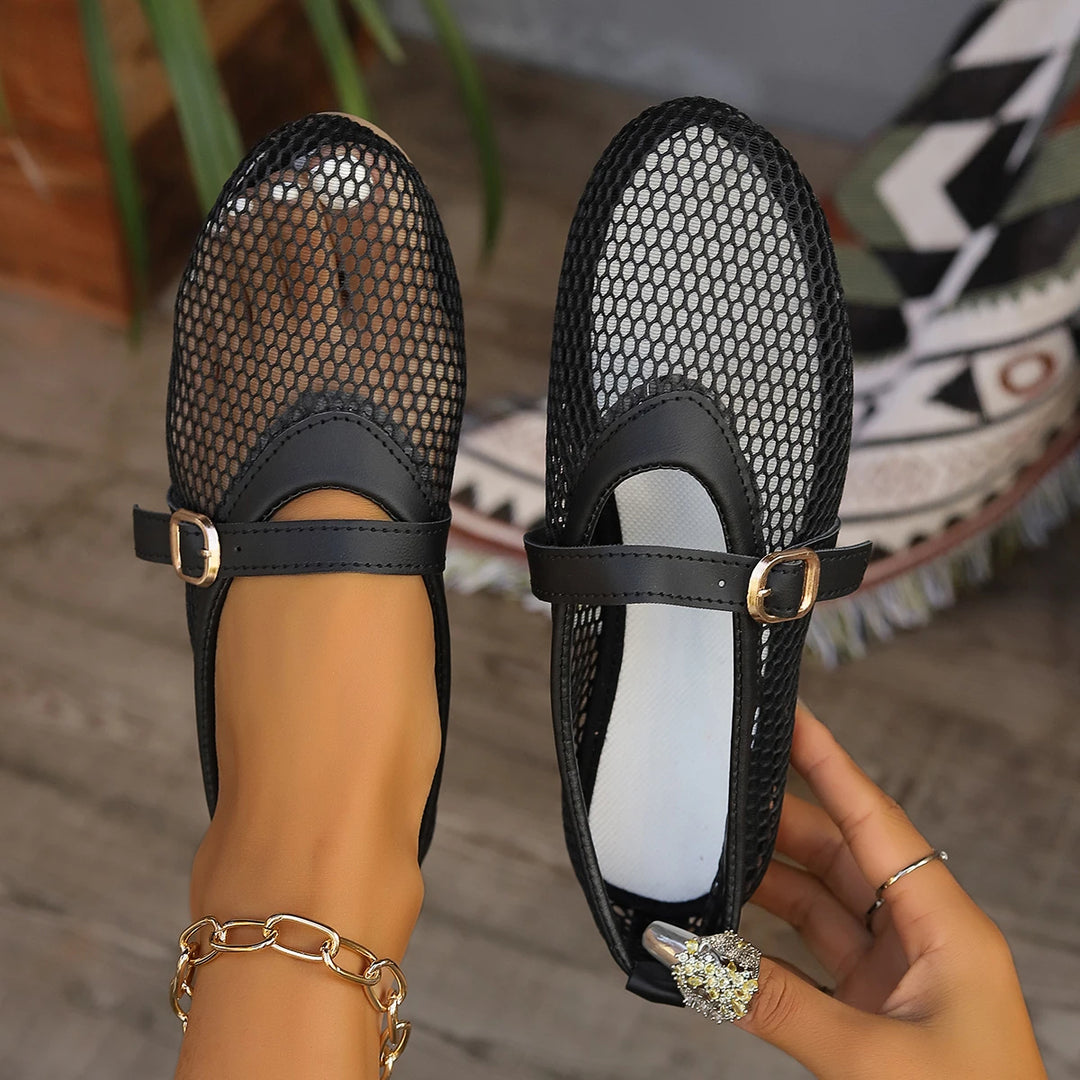 Mesh Mary Jane Flats