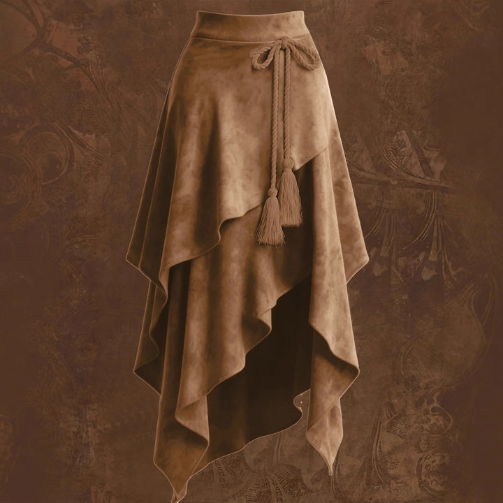 Boho Suede Tassle Skirt
