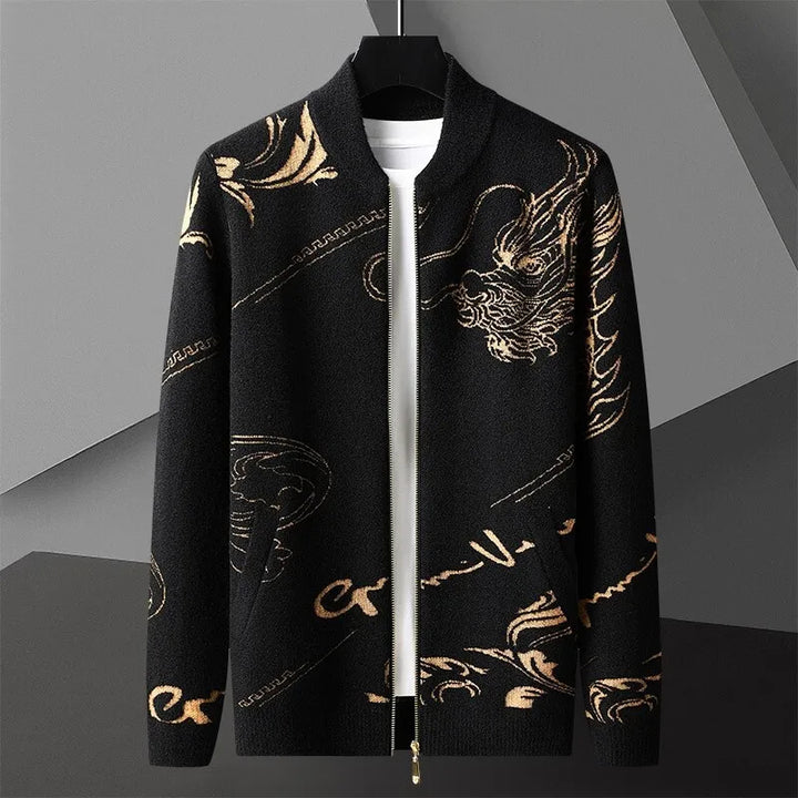 Dragon Crest Wool Cardigan