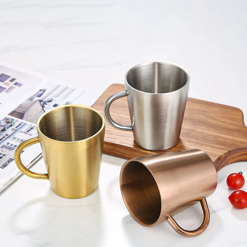 Modern Metallic Stainless Steel Mugs