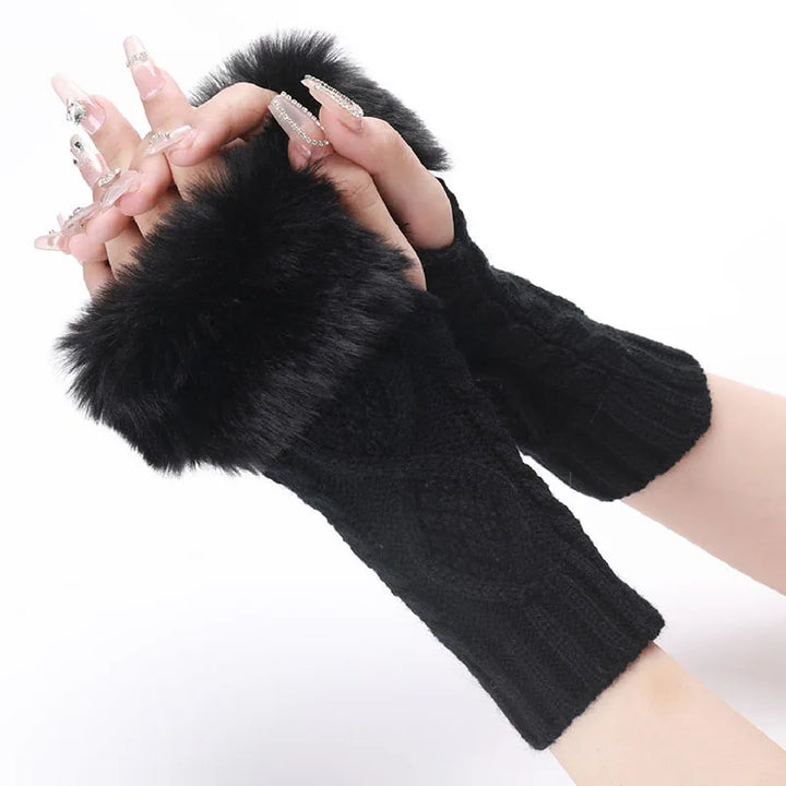 Faux Fur Cable Cuffs