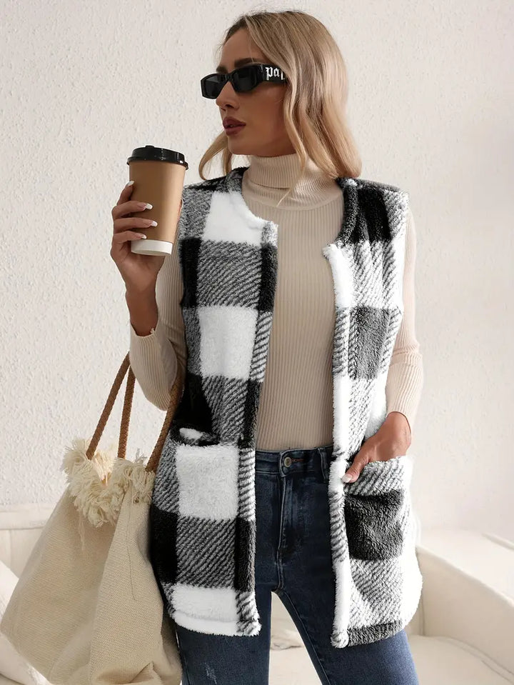 Everette Sherpa Check Vest