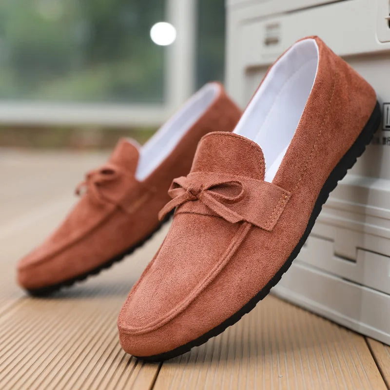 Suede Bow Loafers