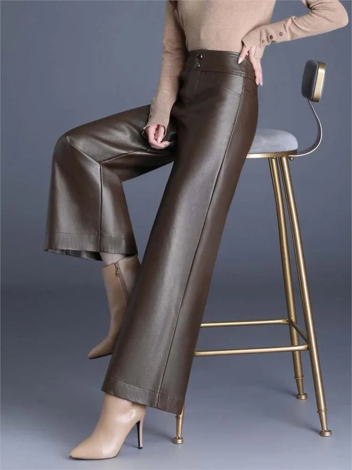 Empress Wide-Leg Leather Pants