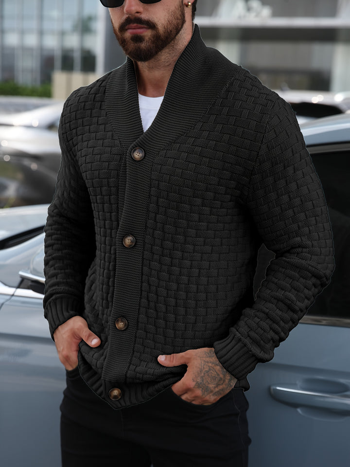Henley Basketweave Cardigan