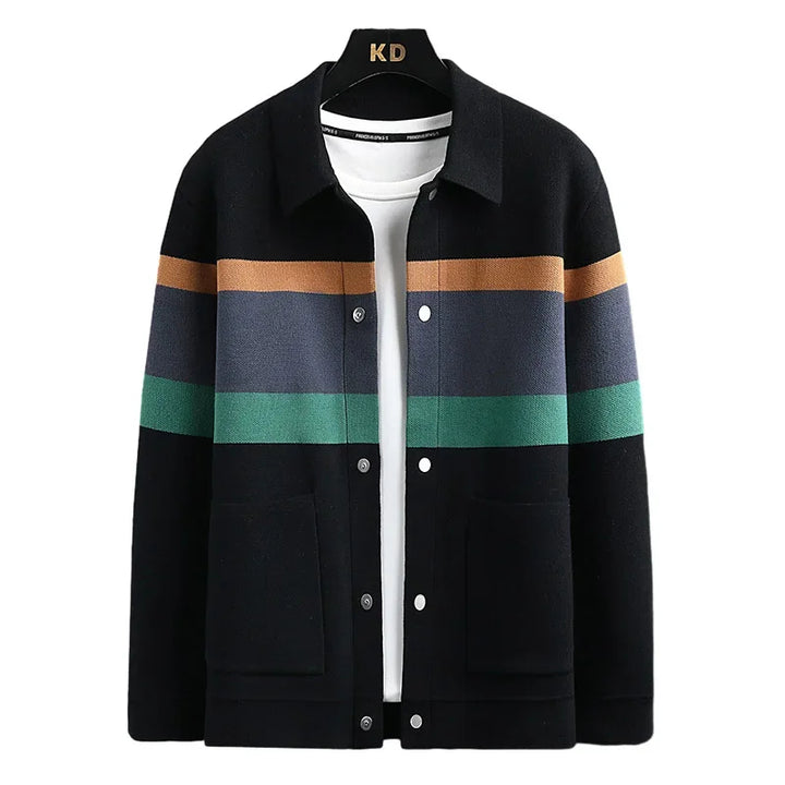 Striped Varsity Knit Jacket