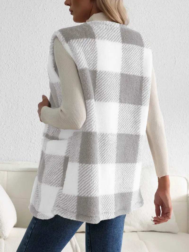 Everette Sherpa Check Vest