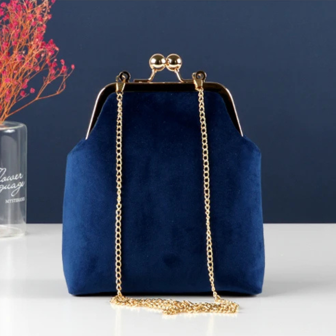 Duchess Velvet Kiss-Lock Clutch