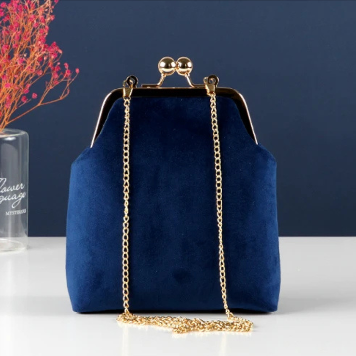 Duchess Velvet Kiss-Lock Clutch