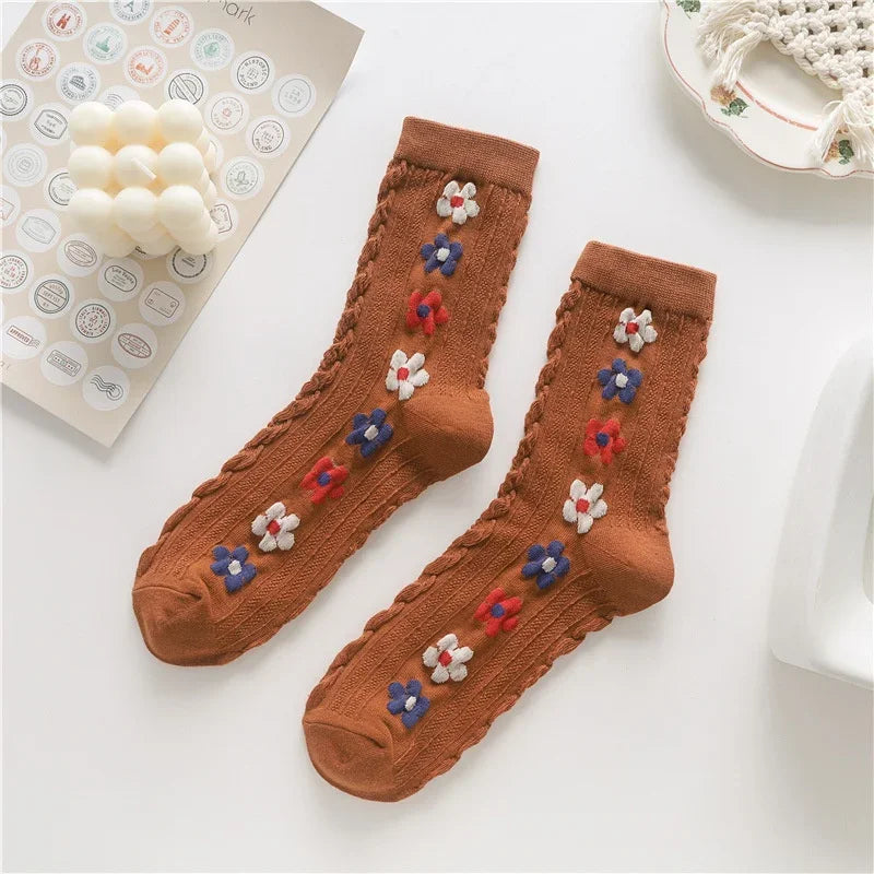 Fleur Embroidered Sock Set