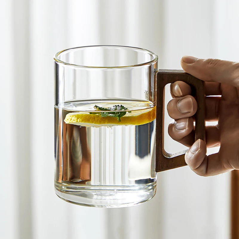 Walnut Glass Mug Set