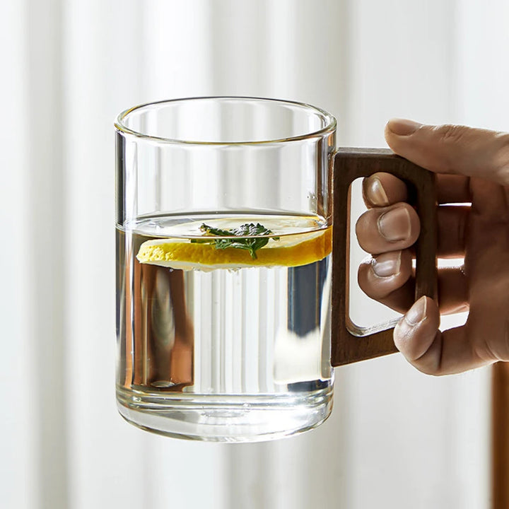 Walnut Glass Mug Set