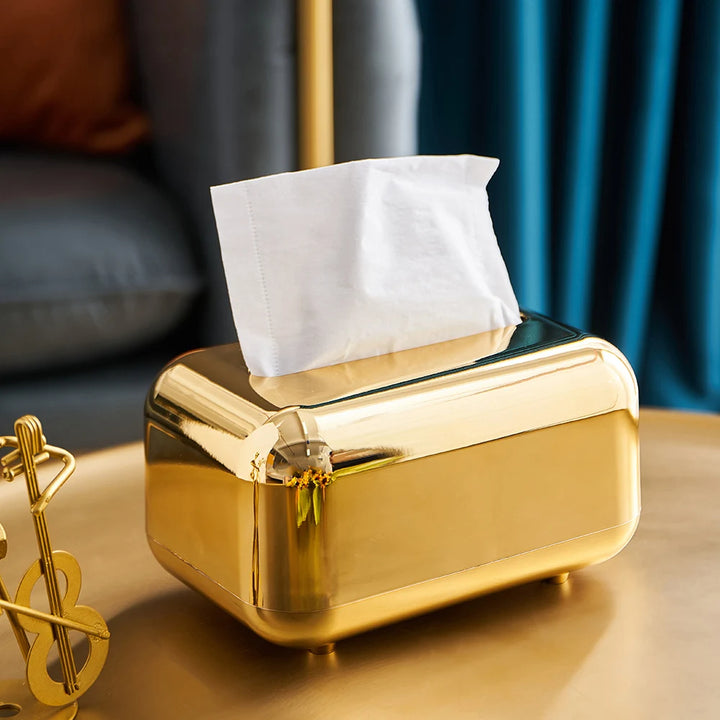 Luxe Gold & Silver Tissue Dispenser