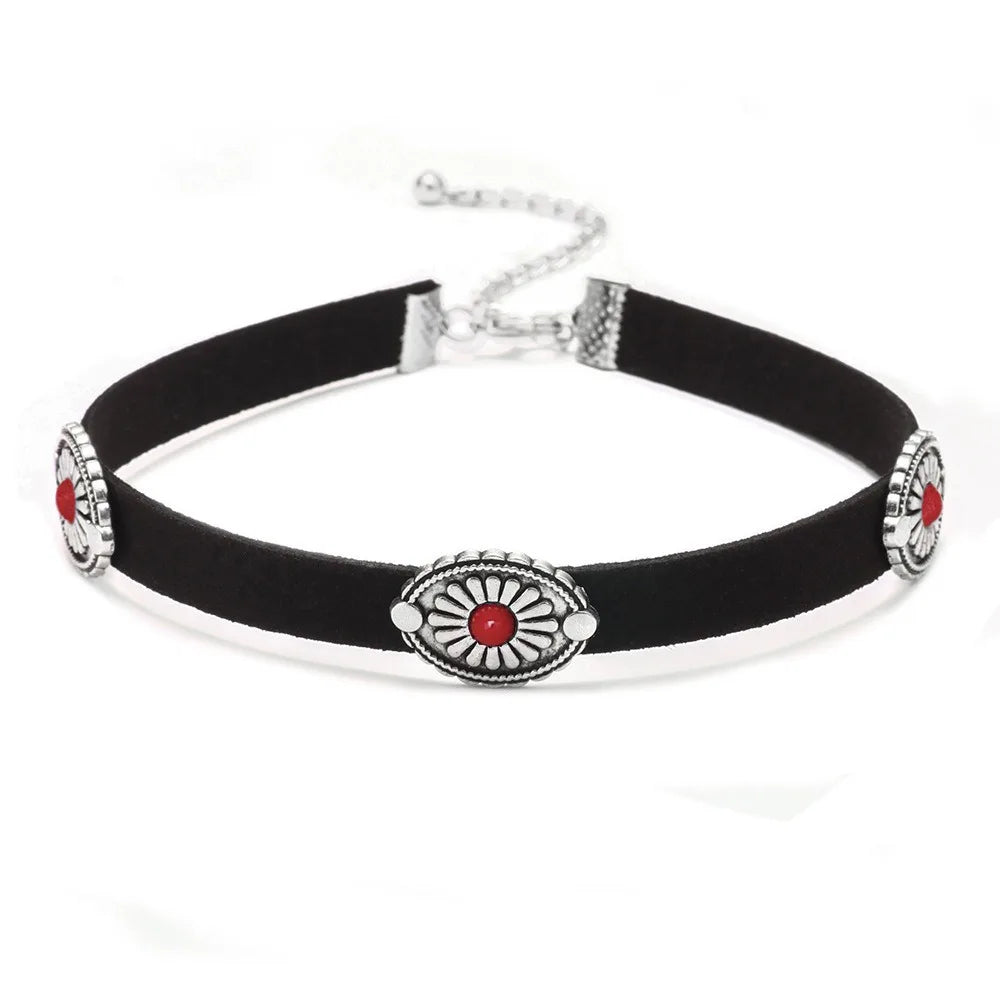 Desert Iris Suede Concho Choker