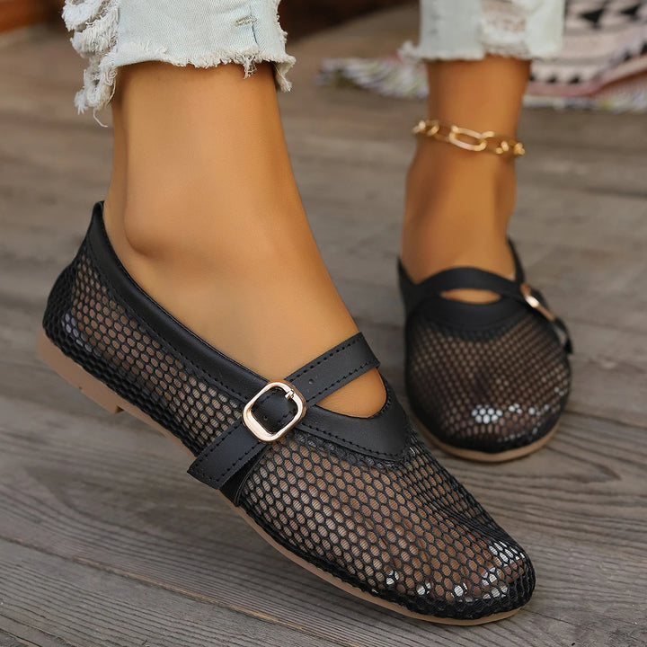 Mesh Mary Jane Flats