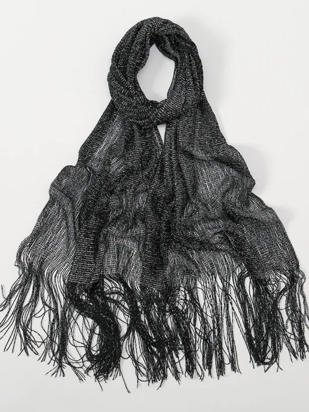 Twilight Metallic Fringe Shawl