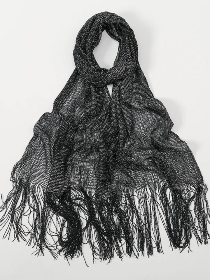 Twilight Metallic Fringe Shawl