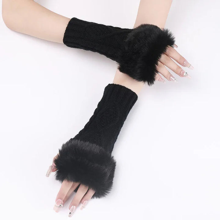 Faux Fur Cable Cuffs