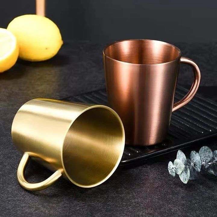 Modern Metallic Stainless Steel Mugs