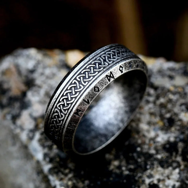 Ancient Steel Runes Ring