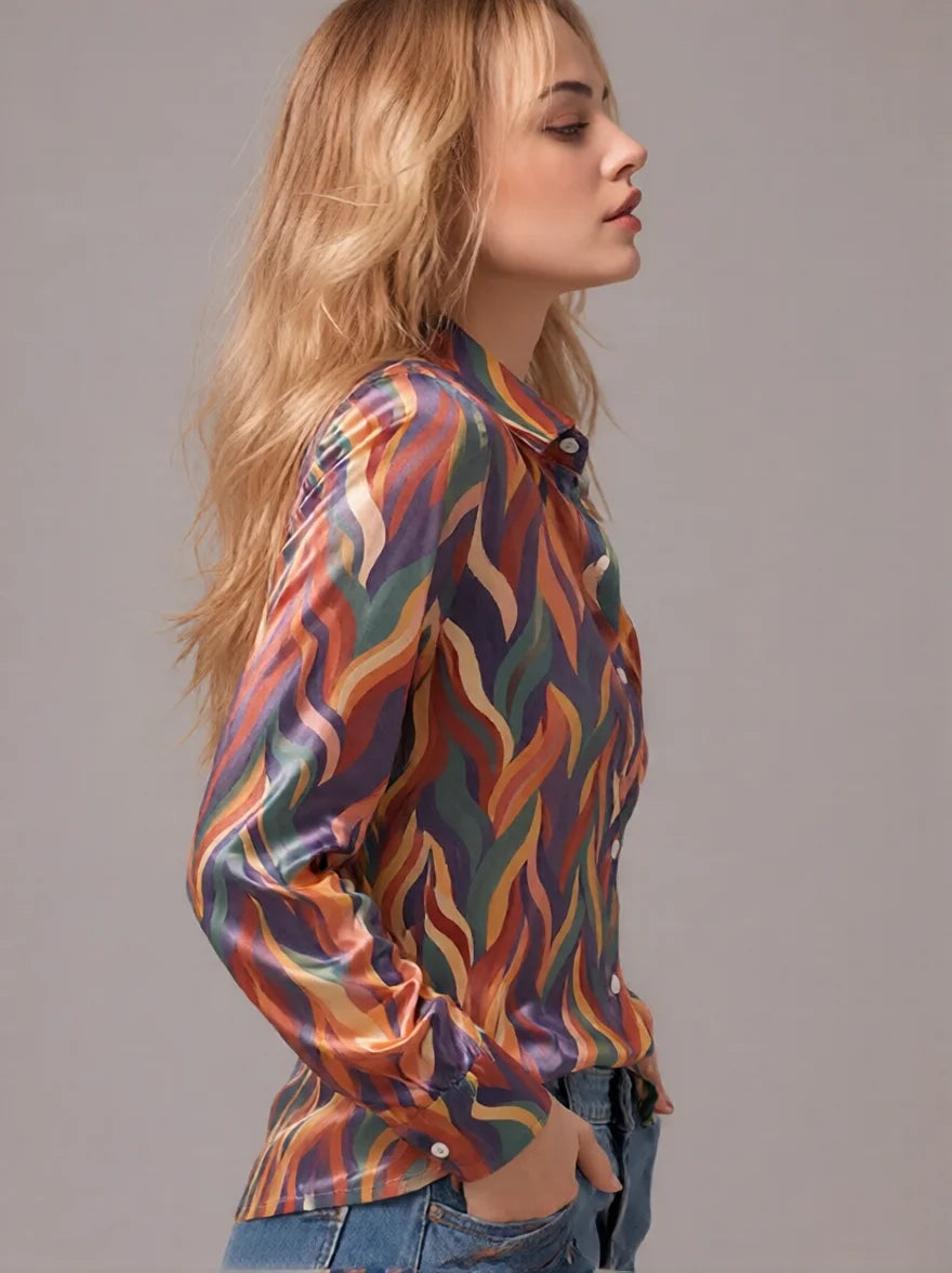 Muse Abstract Satin Blouse