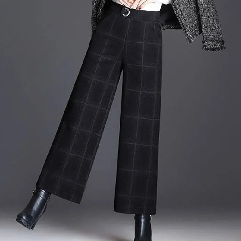 Belgravia Plaid Wide-Leg Trouser