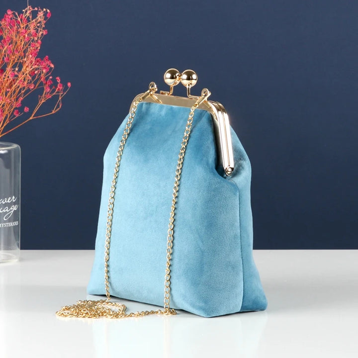 Duchess Velvet Kiss-Lock Clutch
