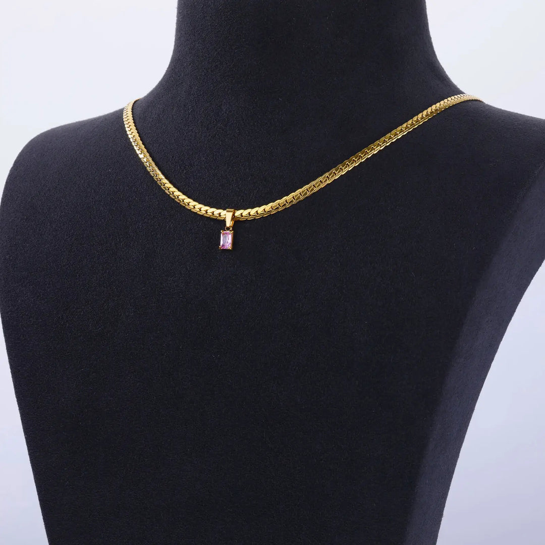 Emerald-Cut Zircon Necklace Set