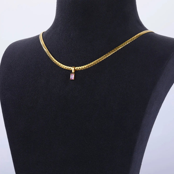 Emerald-Cut Zircon Necklace Set