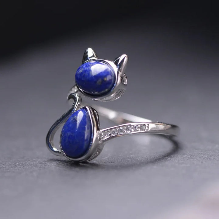 Moonstone Cat Wrap Ring