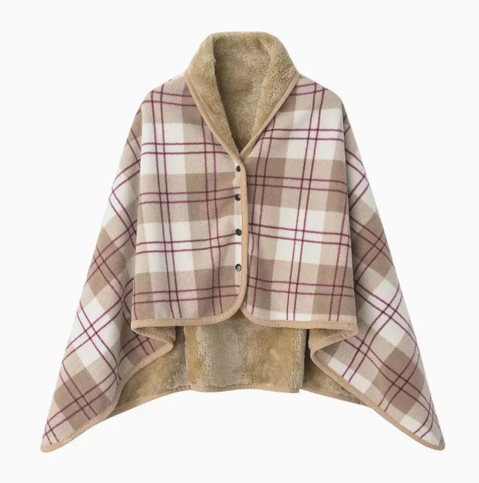 Hearthwood Plaid Blanket Shawl