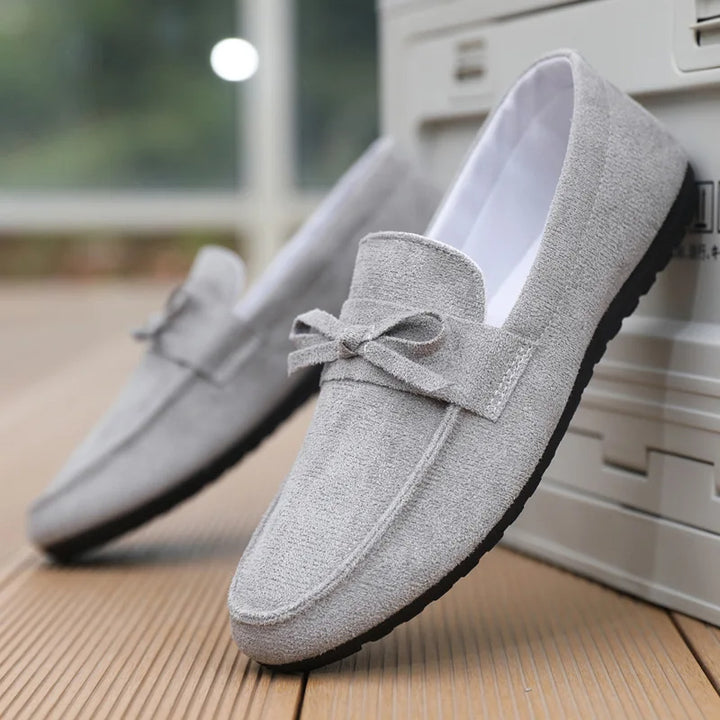 Suede Bow Loafers