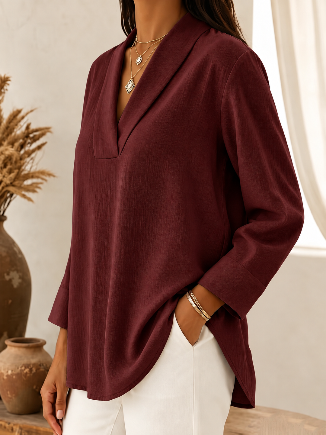 Aveline Shawl Collar Blouse