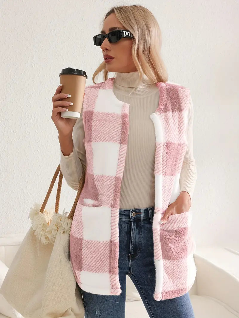 Everette Sherpa Check Vest