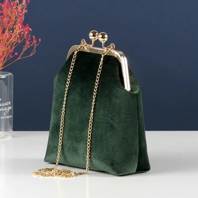 Duchess Velvet Kiss-Lock Clutch