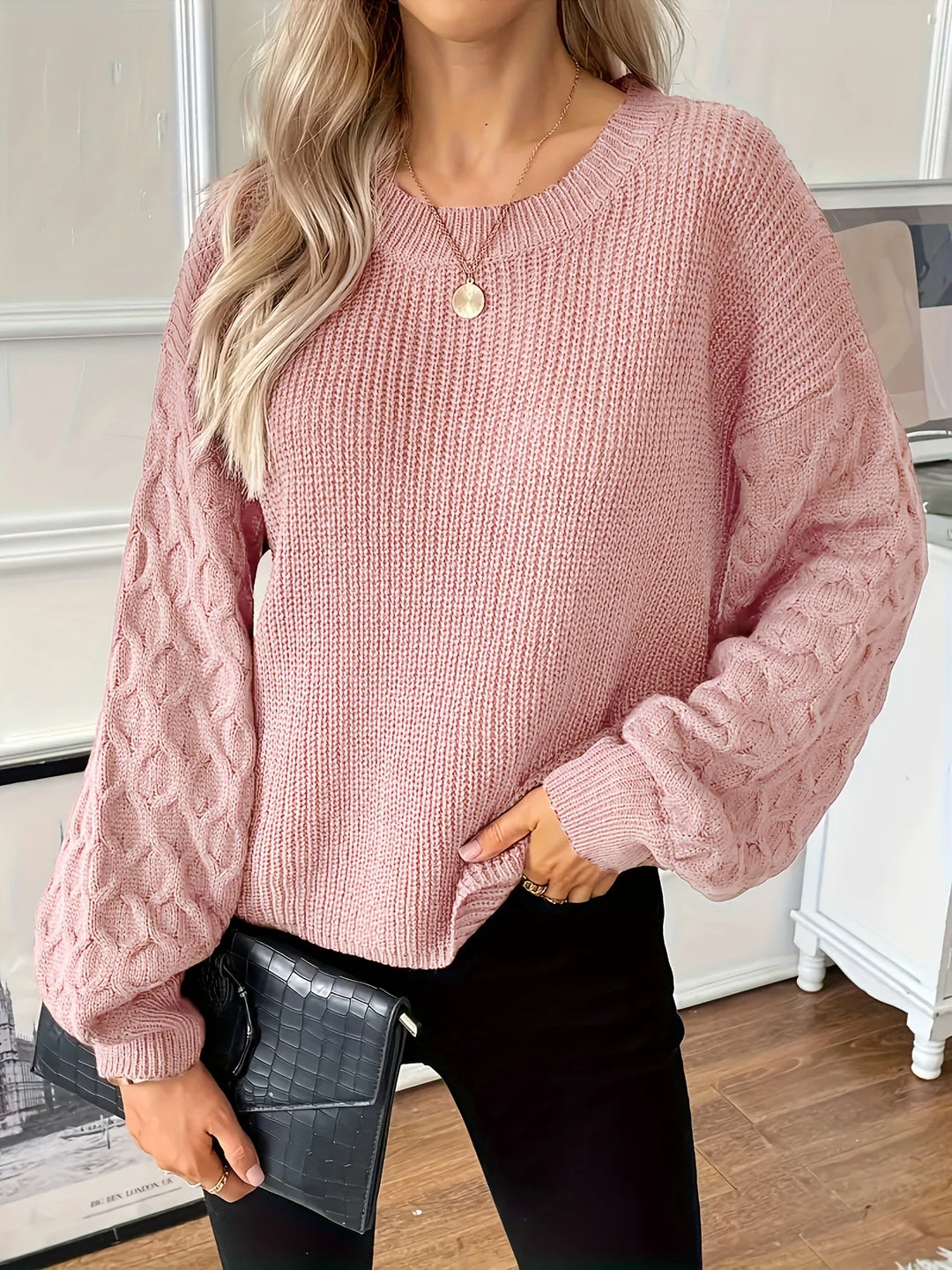 Trellis Diamond Knit Pullover