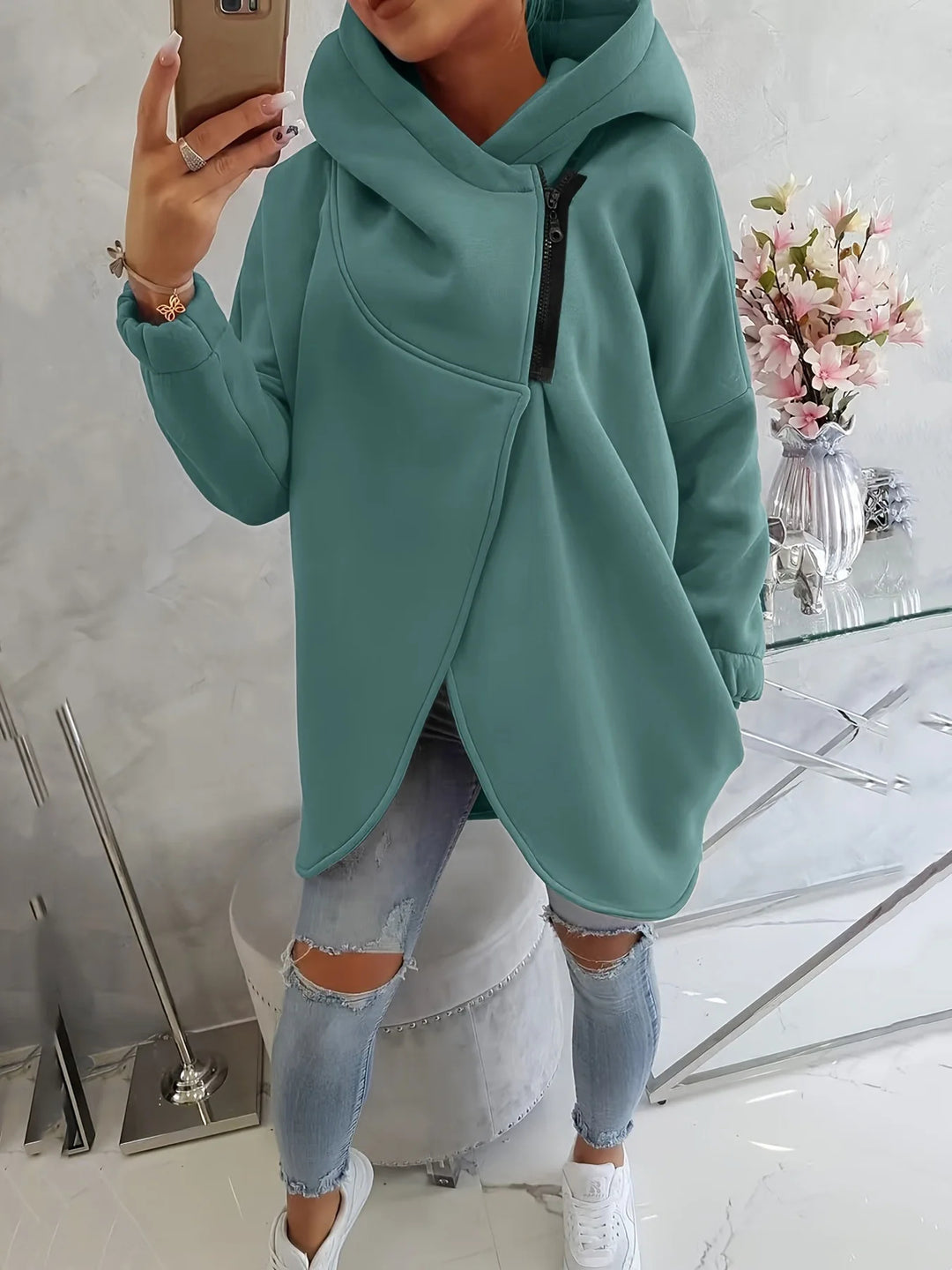 Asymmetrical Zip Hoodie