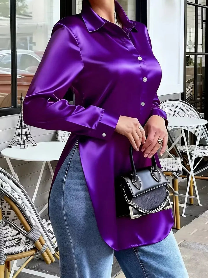 Madison Satin Tunic Blouse