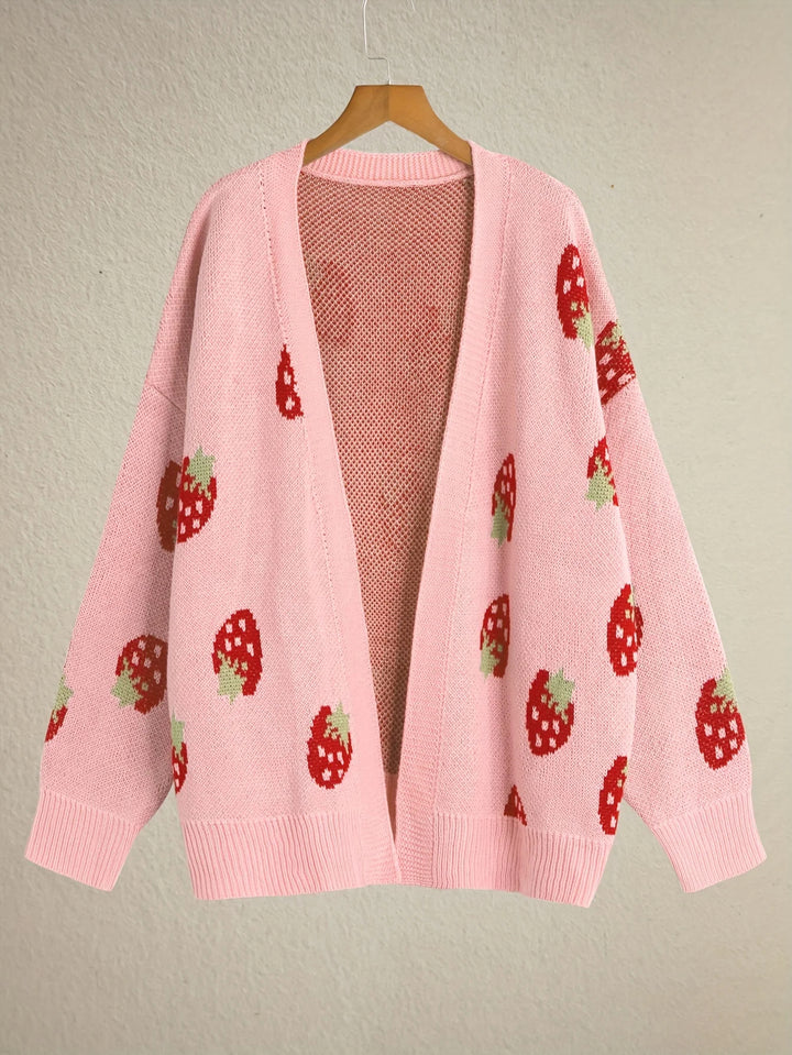 Strawberry Motif Knit Cardigan