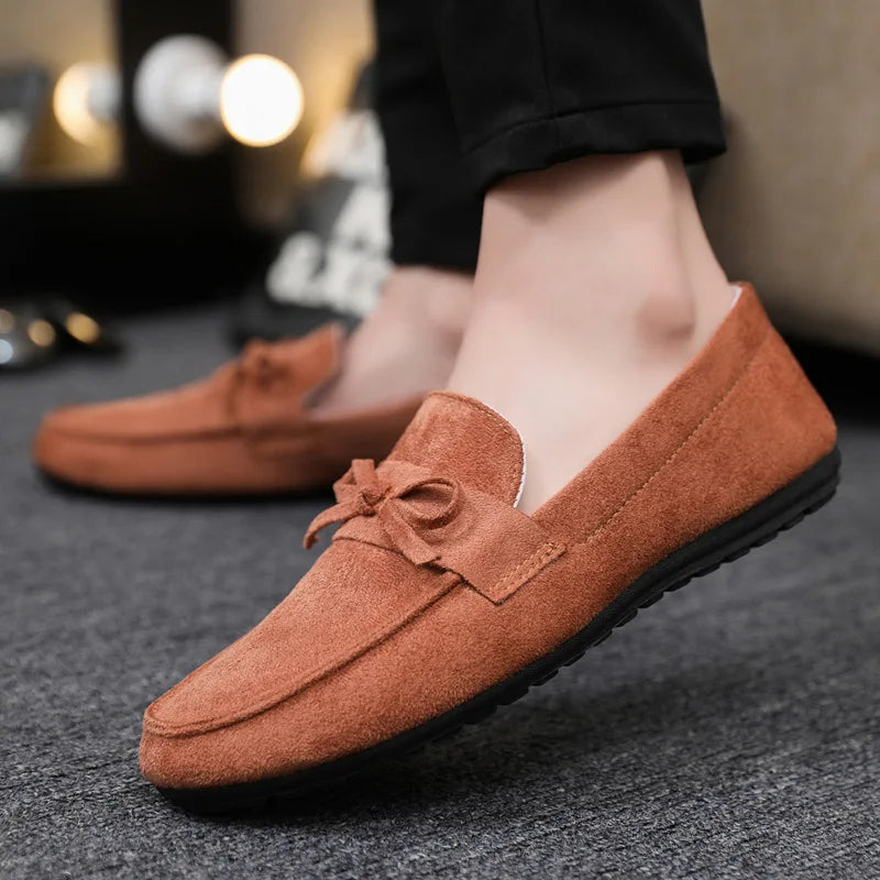 Suede Bow Loafers