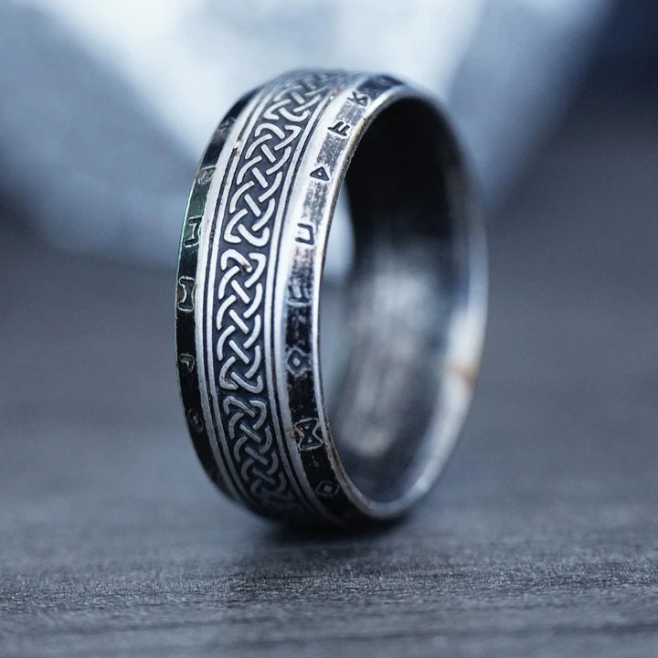 Ancient Steel Runes Ring